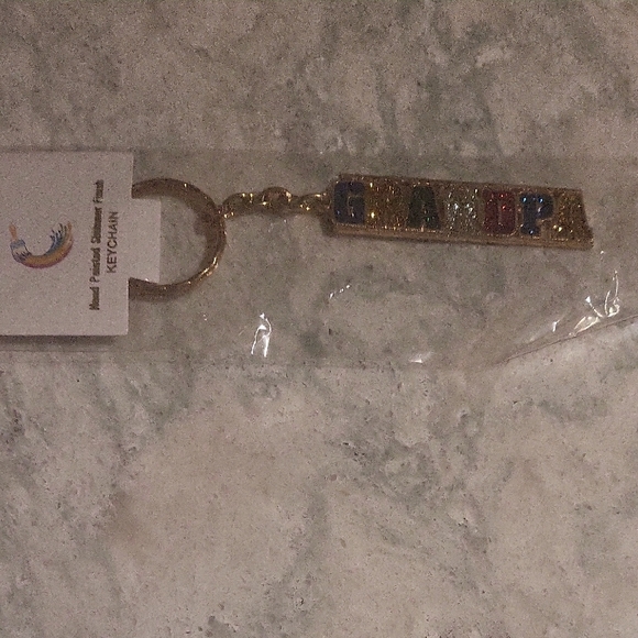 Gold Keychain with Colorful Letters - Picture 2 of 5